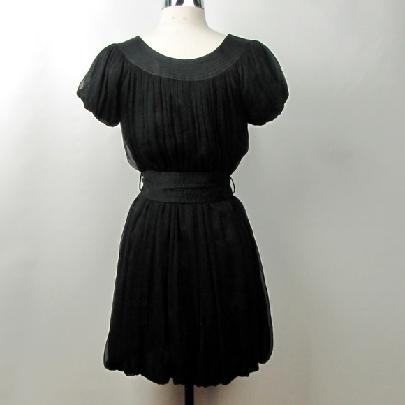 Catherine Malandrino Black Silk Bubble Dress Sz 0 - Picture 4 of 7